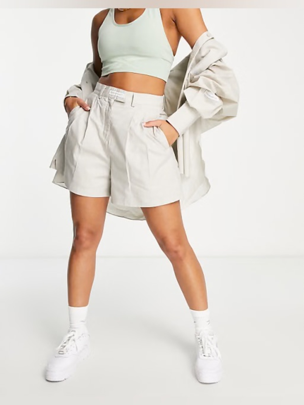 Reebok ASOS Tailored High-Waisted Front-Pleated Women's Golf Shorts
